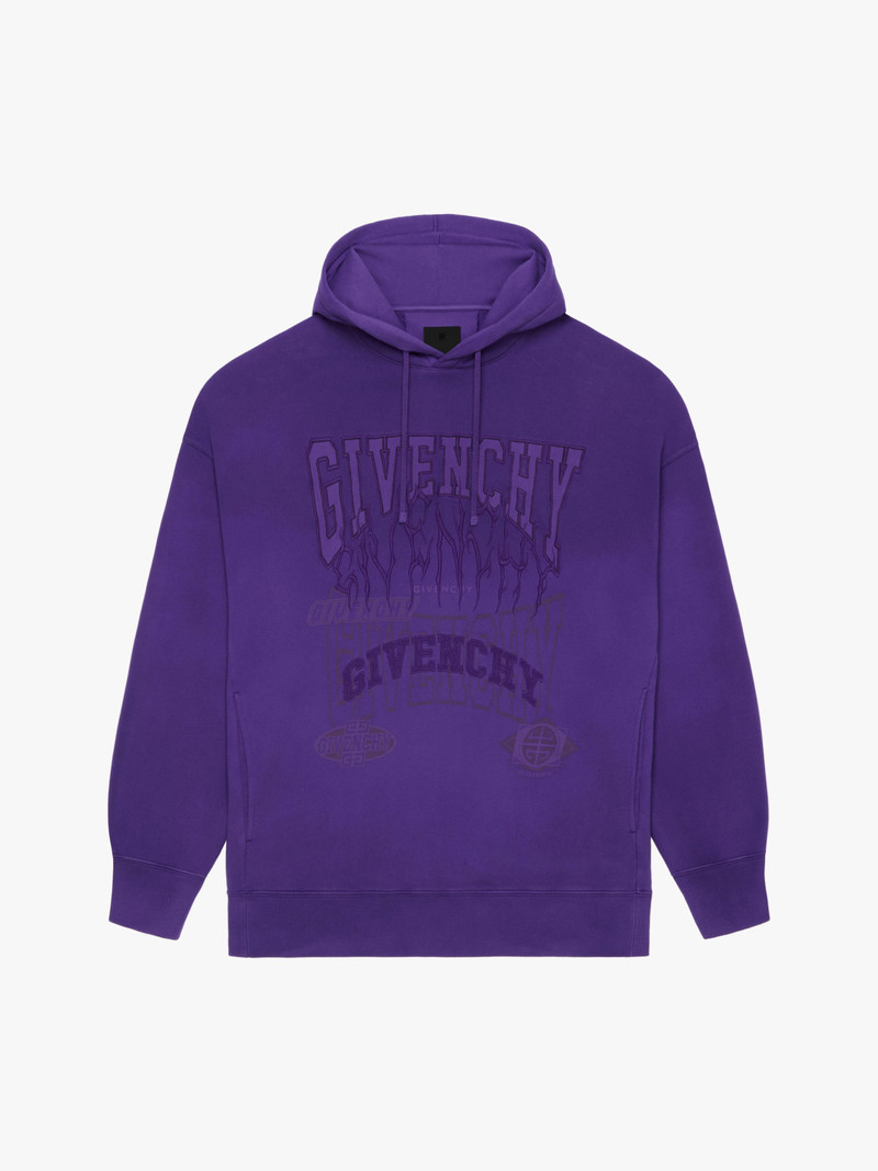 SLIM FIT HOODIE IN EMBROIDERED FELPA - 1