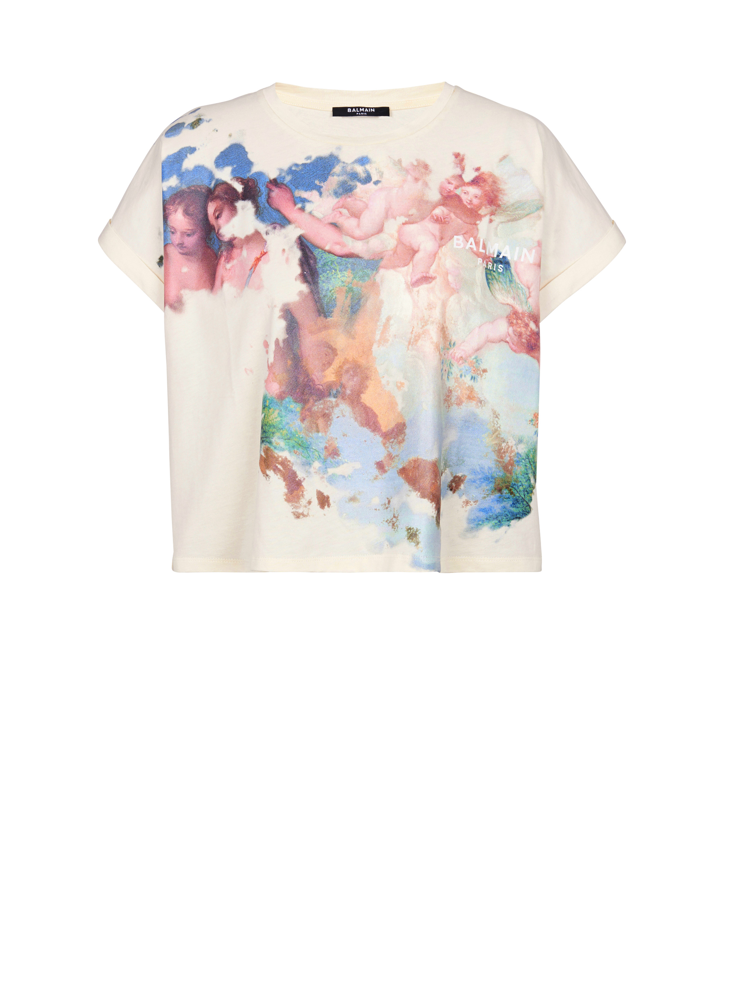 Cropped Pastel print T-shirt - 1