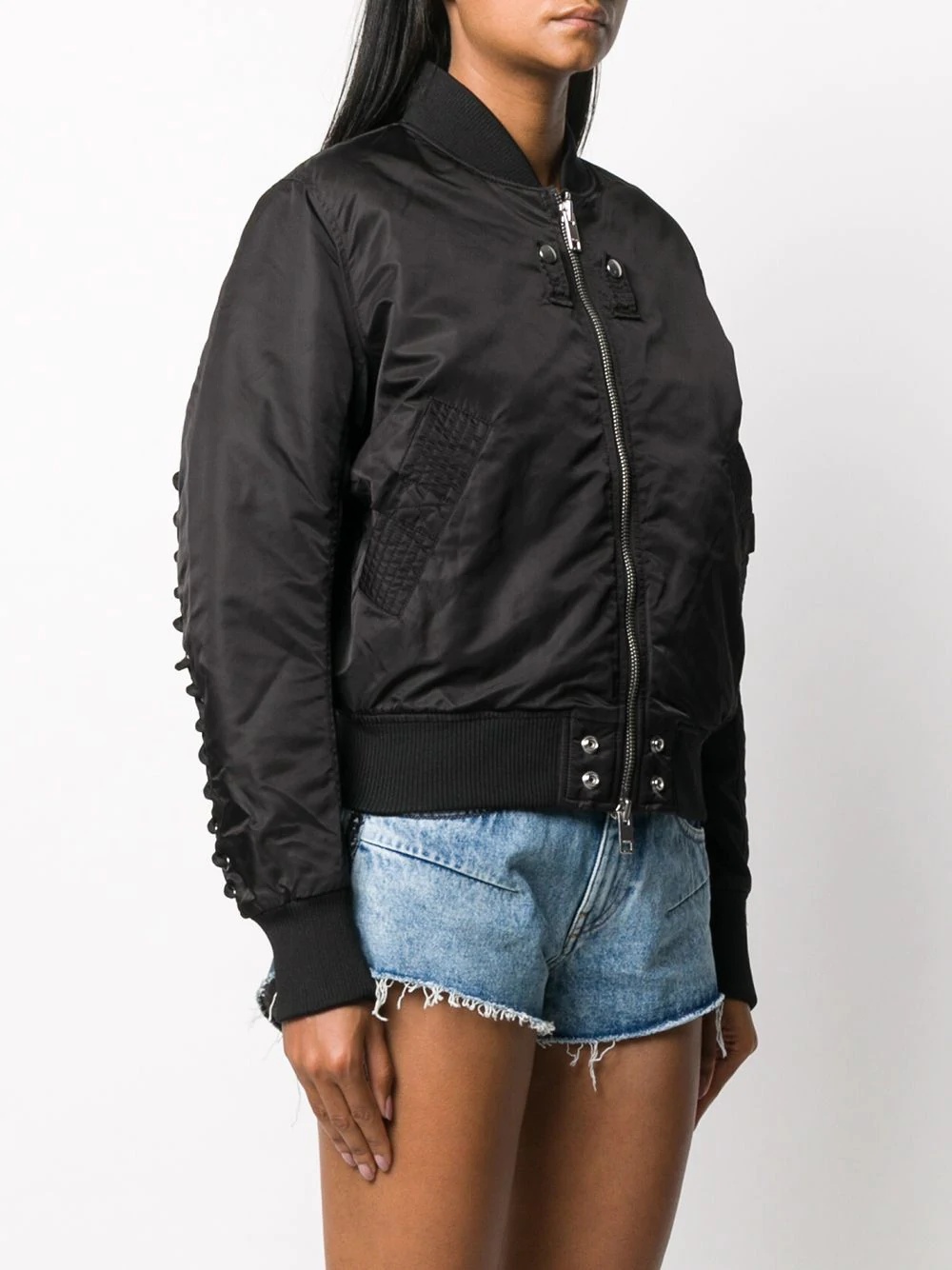 whipstitch-trimmed bomber jacket - 3