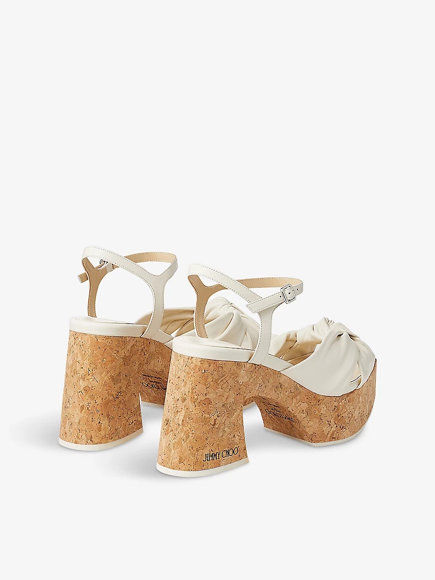 Heloise 95 leather platform sandals - 4