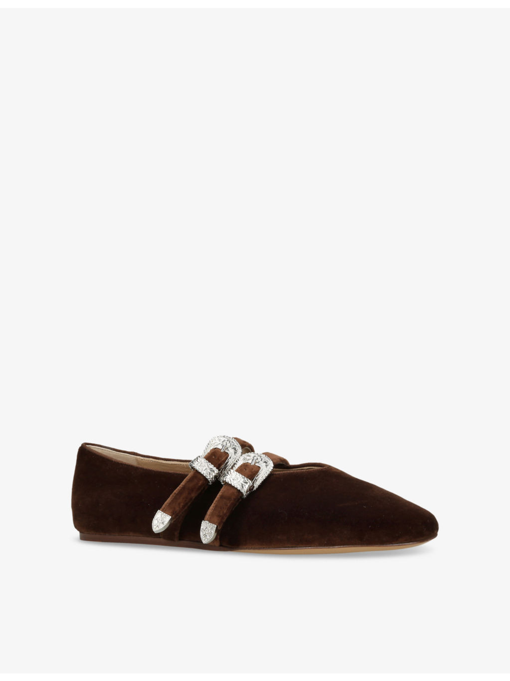 Claudia Double-Strap Suede Flats - 3