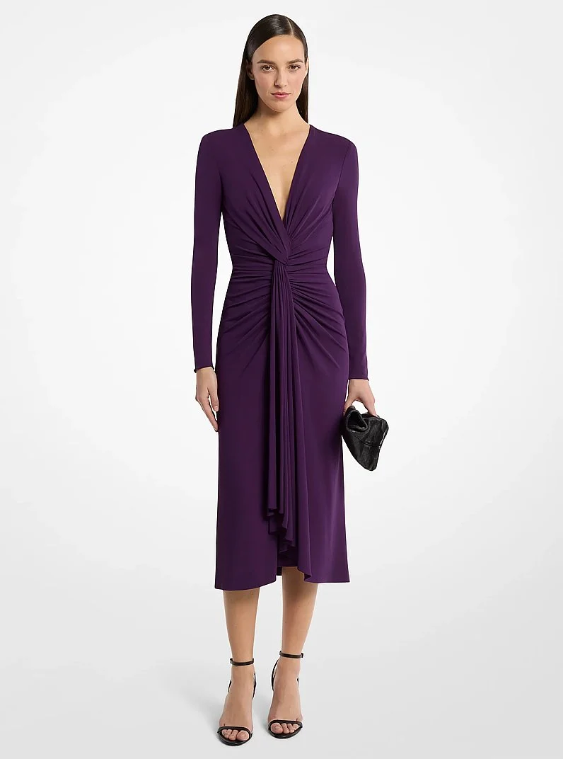Stretch Matte Jersey Saroung Dress - 1