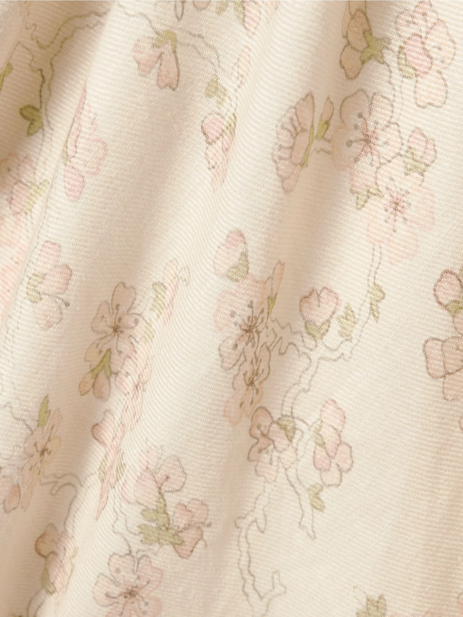 Belted floral-print linen and cotton-blend midi dress Cream - 4