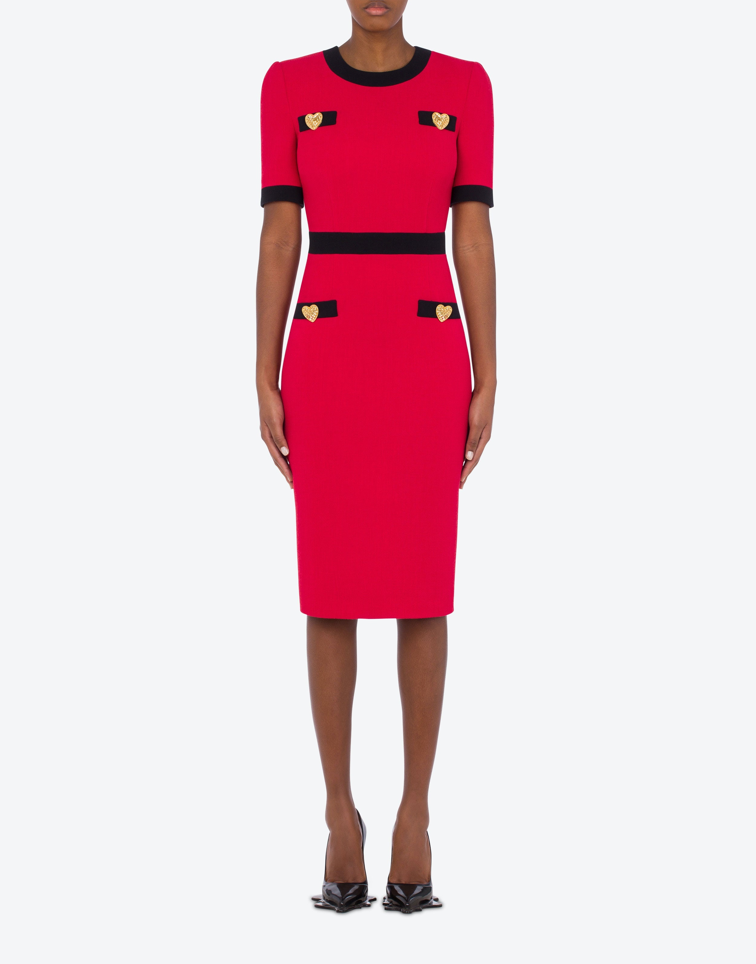 MORPHED BUTTONS STRETCH CRÊPE DRESS - 2