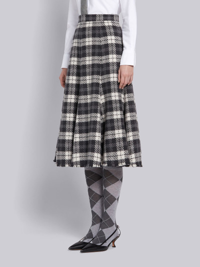 Thom Browne Medium Grey Cashmere Tartan Check Tweed Flounce Skirt outlook