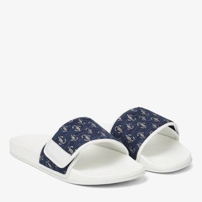 JIMMY CHOO Fitz/M
Navy and White JC Logo Jacquard and White Nappa Leather Slides outlook