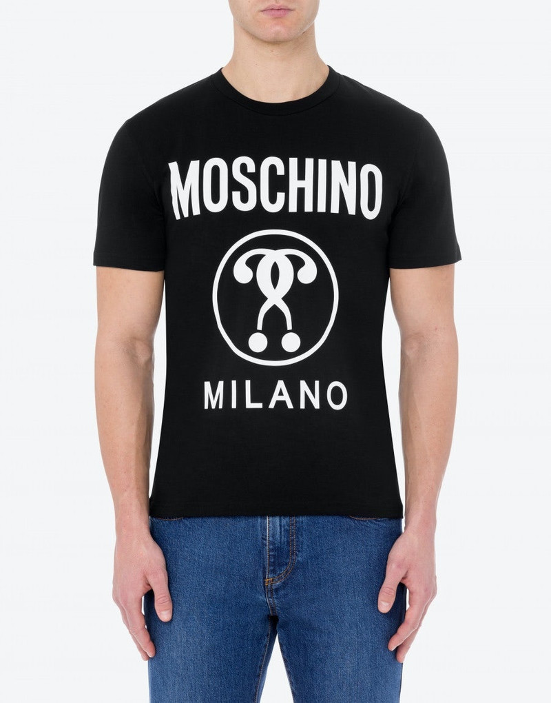 Moschino DOUBLE QUESTION MARK STRETCH JERSEY T-SHIRT outlook