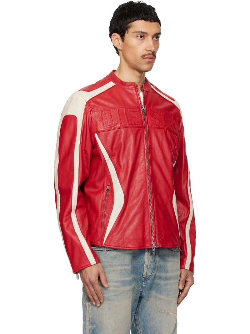 Red & Off-White L-Adam Leather Jacket 2