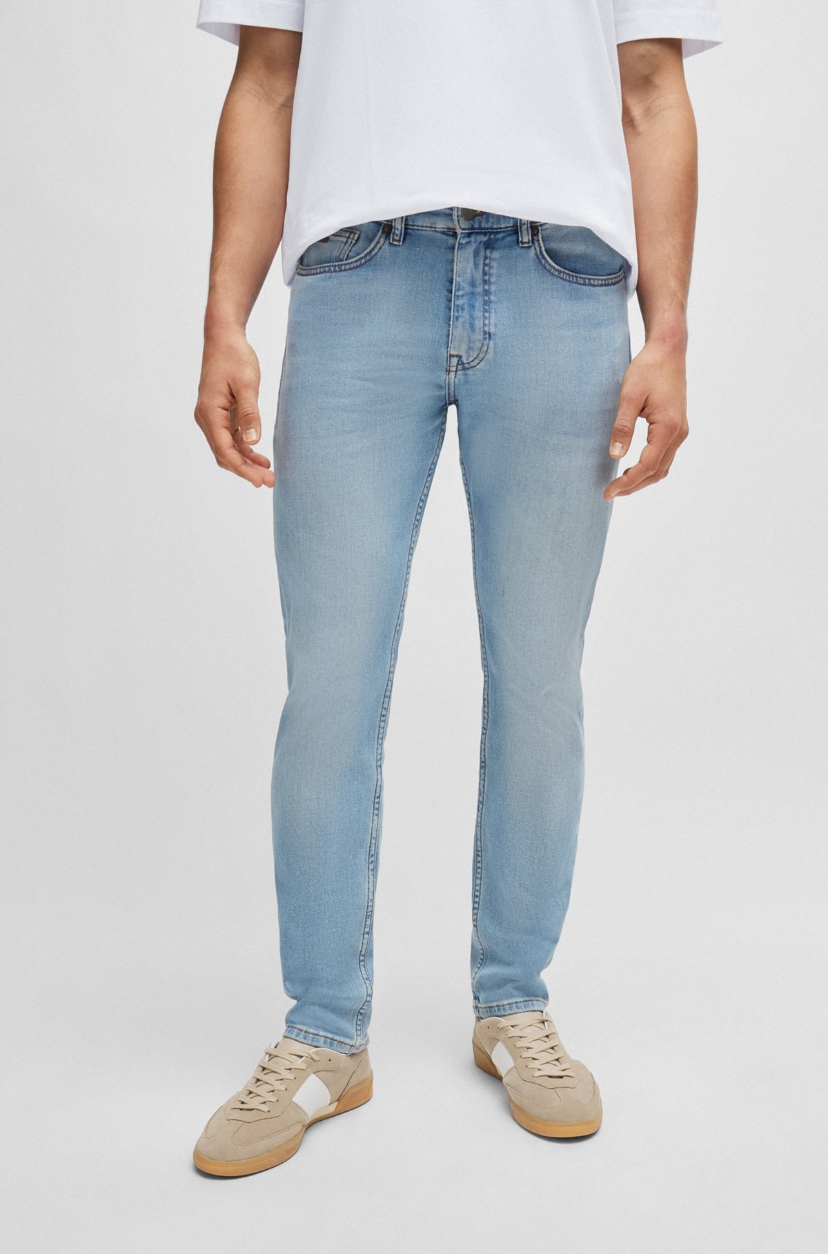 SLIM-FIT JEANS IN BRIGHT-BLUE COMFORT-STRETCH DENIM - 2