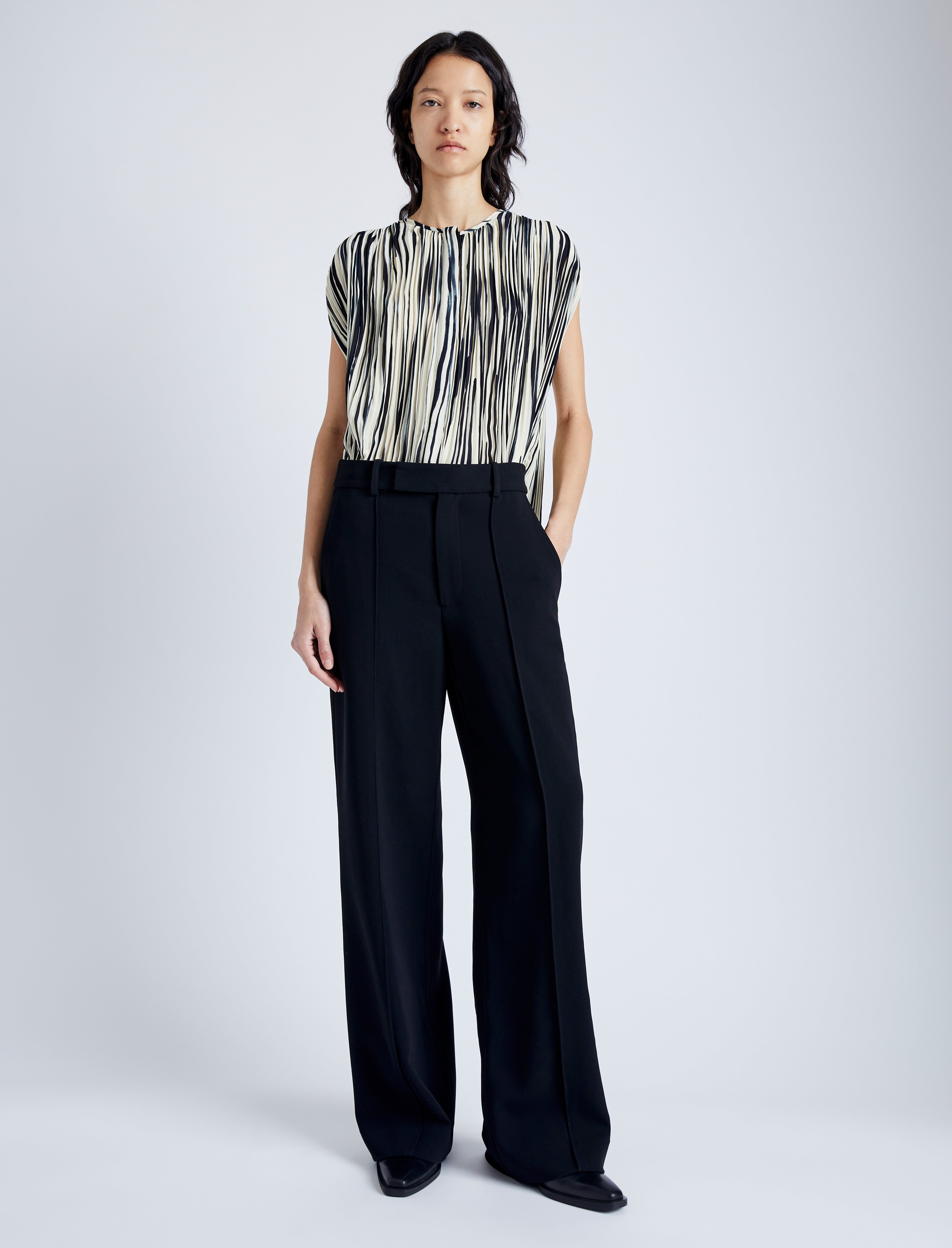 Wade Top in Printed Sheer Pleated Chiffon - 3