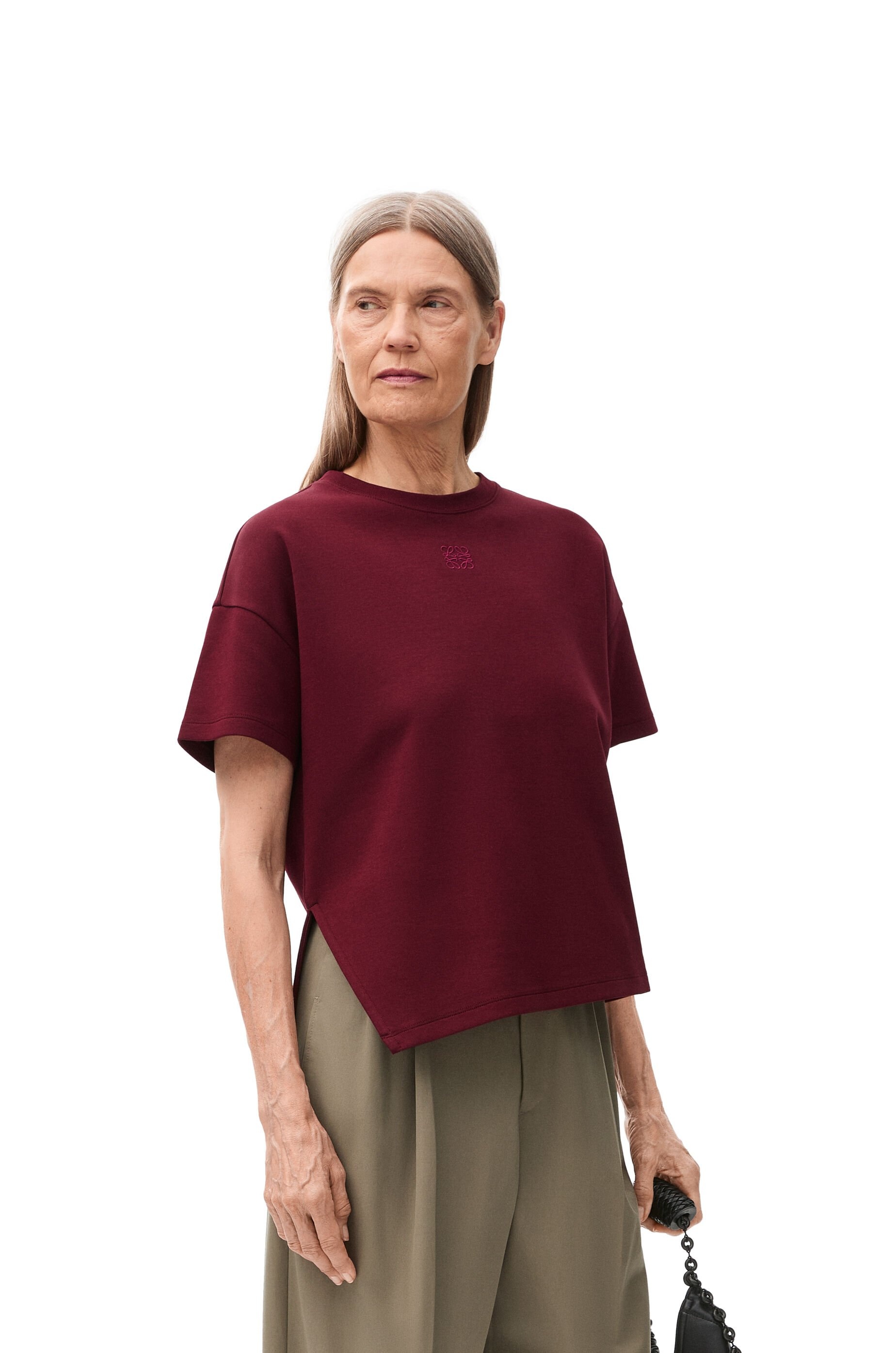 Asymmetric T-shirt in cotton blend - 3