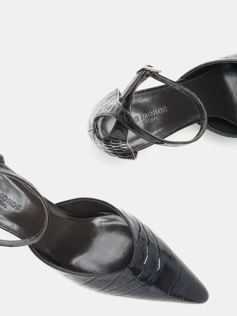 Victoria Kitten / Coco Black Leather Croc Effect 4