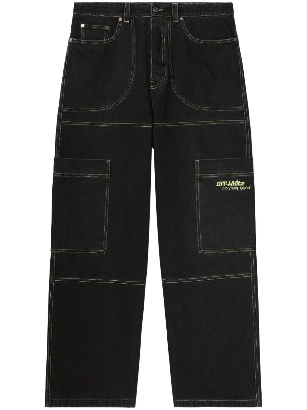 Off White Men Irregular Cargo Jeans - 1