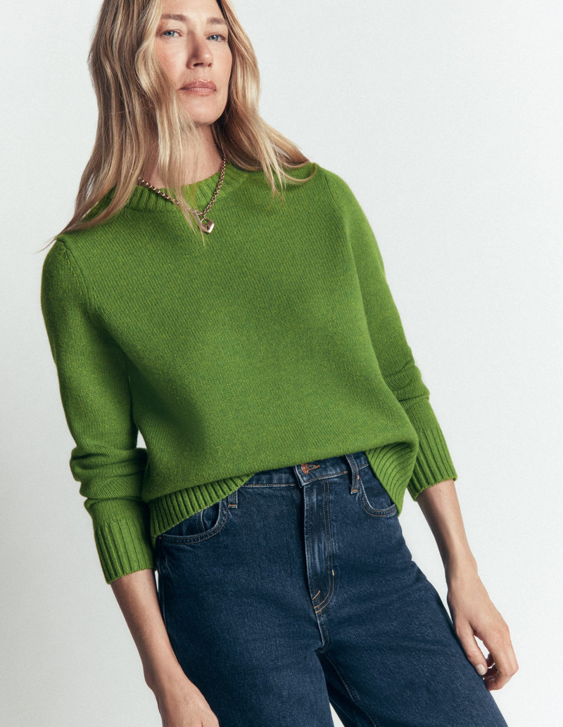 Marta Merino Wool Crew Sweater-Juicy Apple - 1