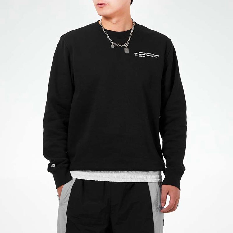 Converse Mixing Round-neck Sweater Men Black 10019975-A03 - 3