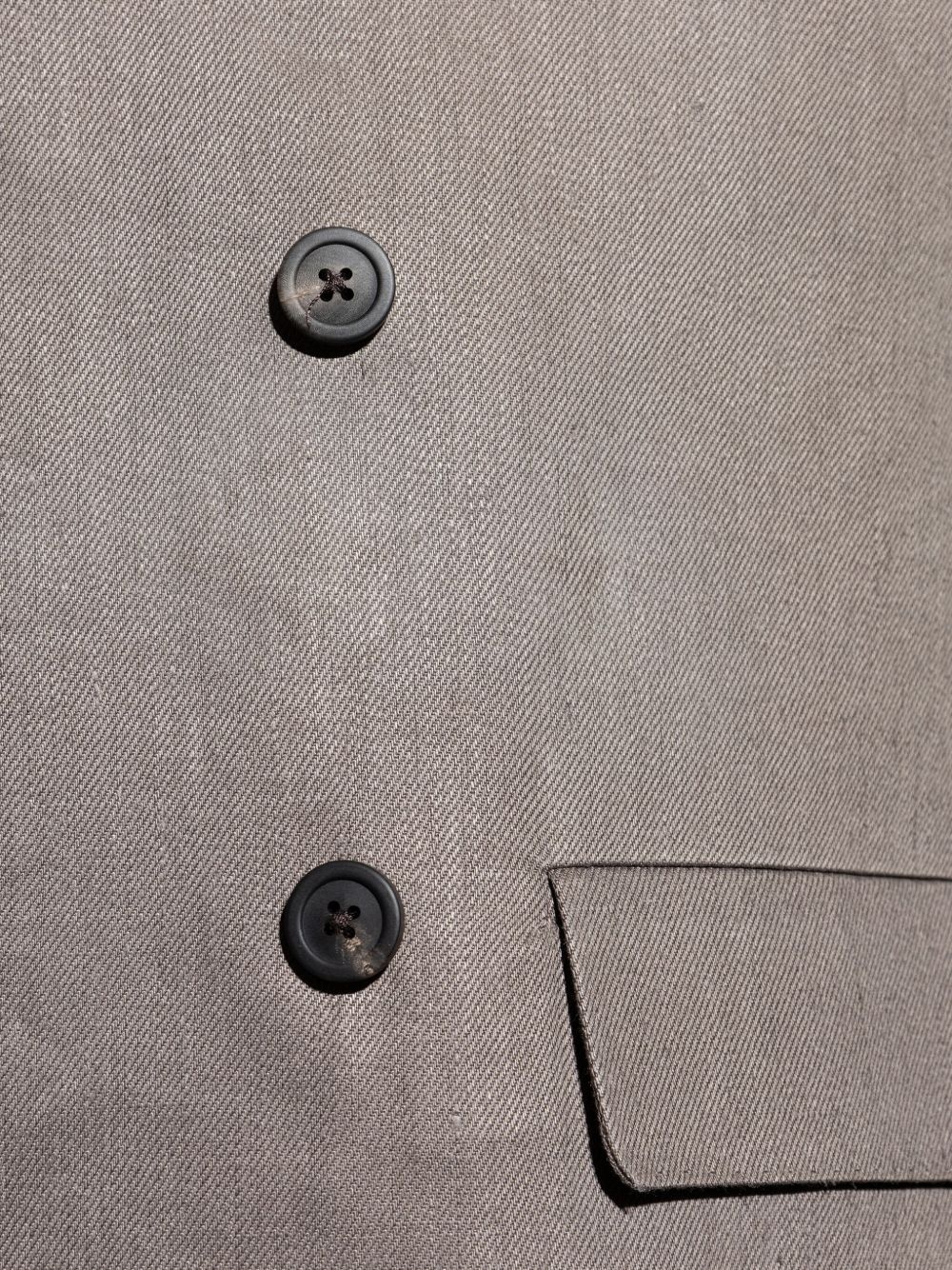 double-breasted linen blazer - 5