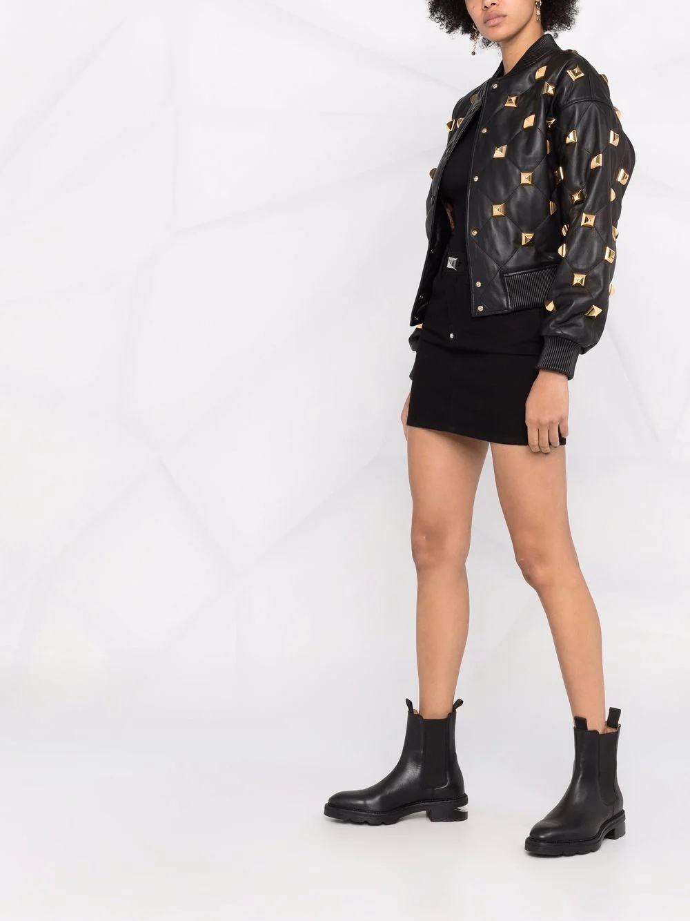 studded quilted bomber jacket - 6