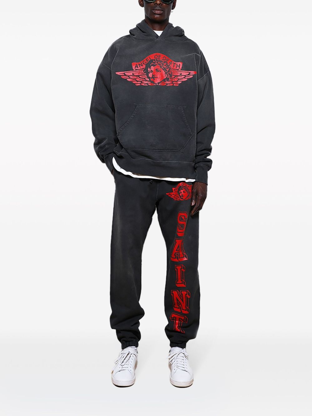 graphic-print cotton hoodie - 2