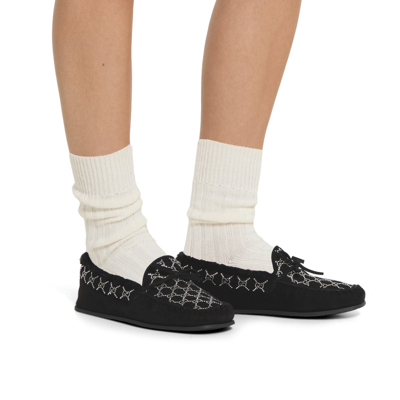 GUCCI Women's GG crystal driver loafer outlook