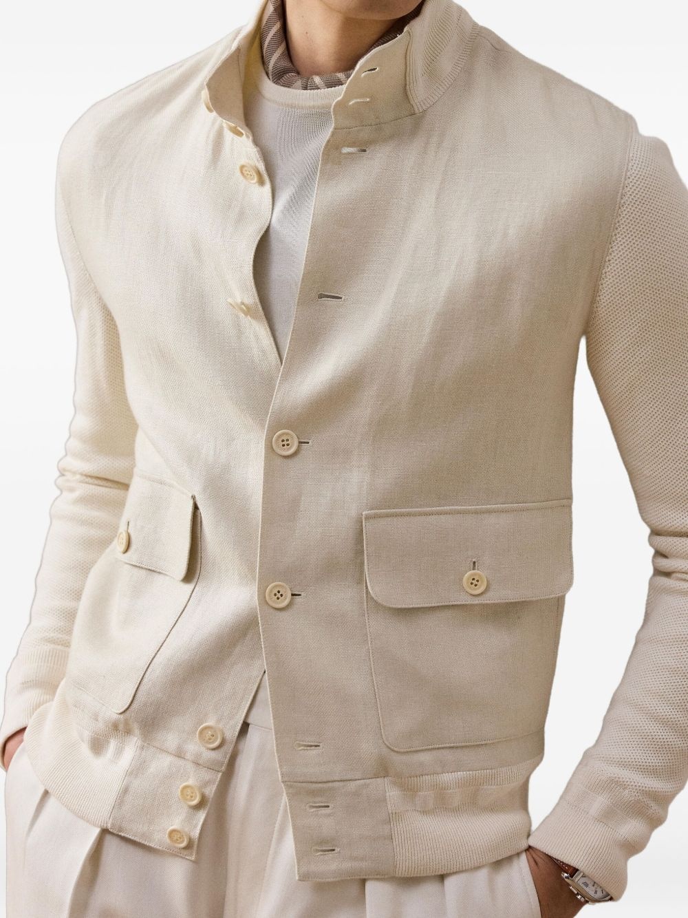 buttoned bomber jacket - 4