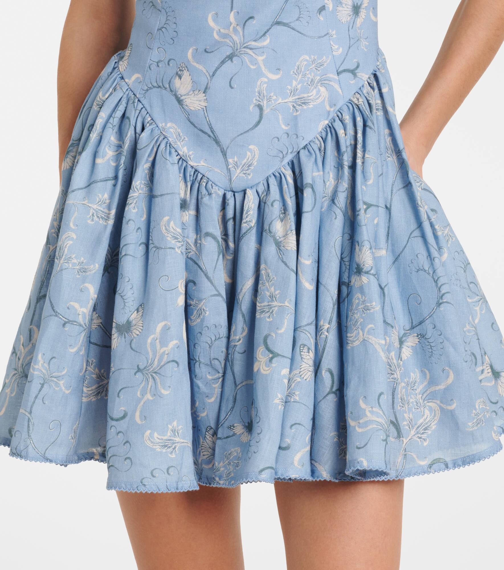 Pluma Lymanopoda appliqué linen minidress - 5