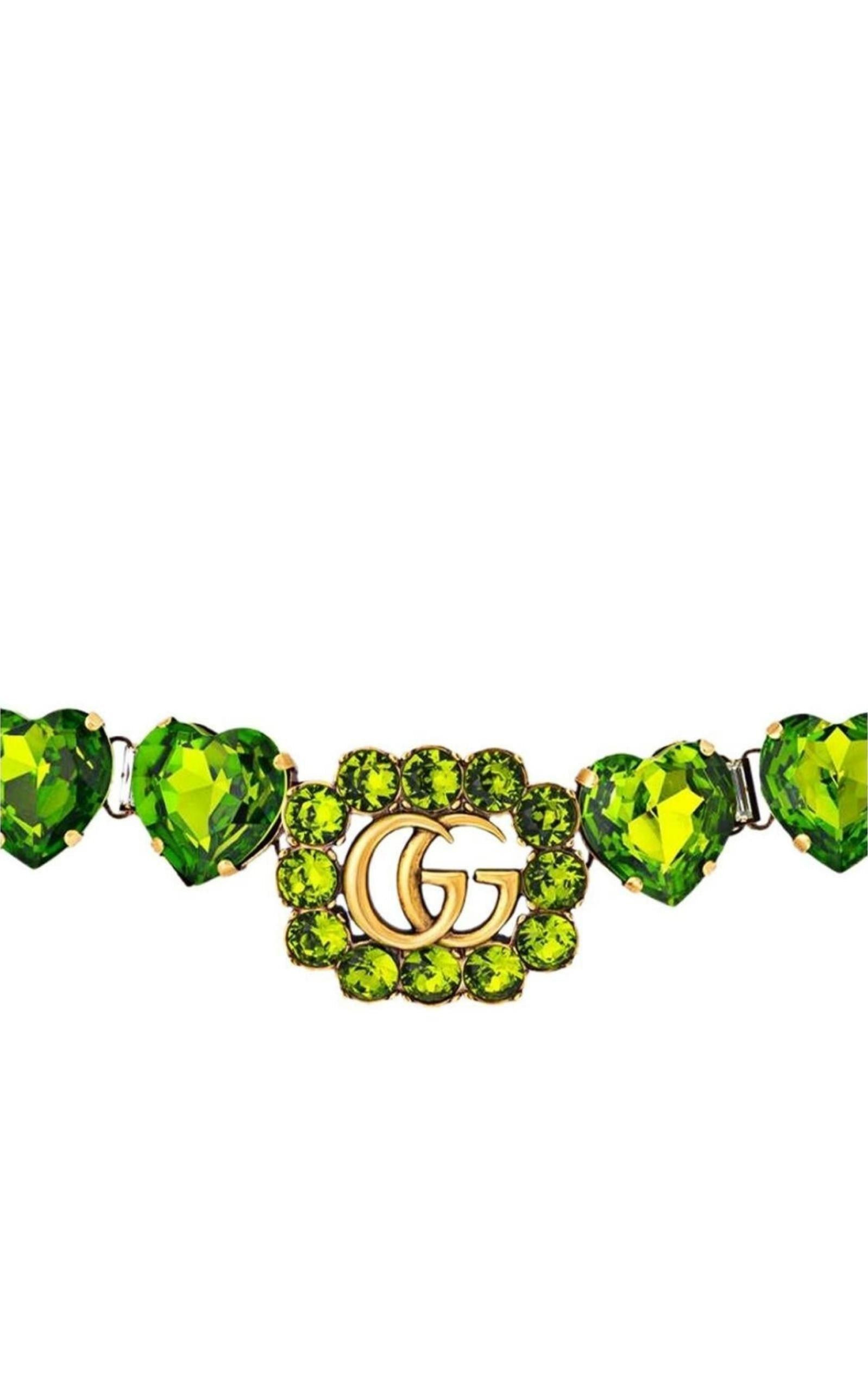 Double G Heart-crystal Necklace - 3