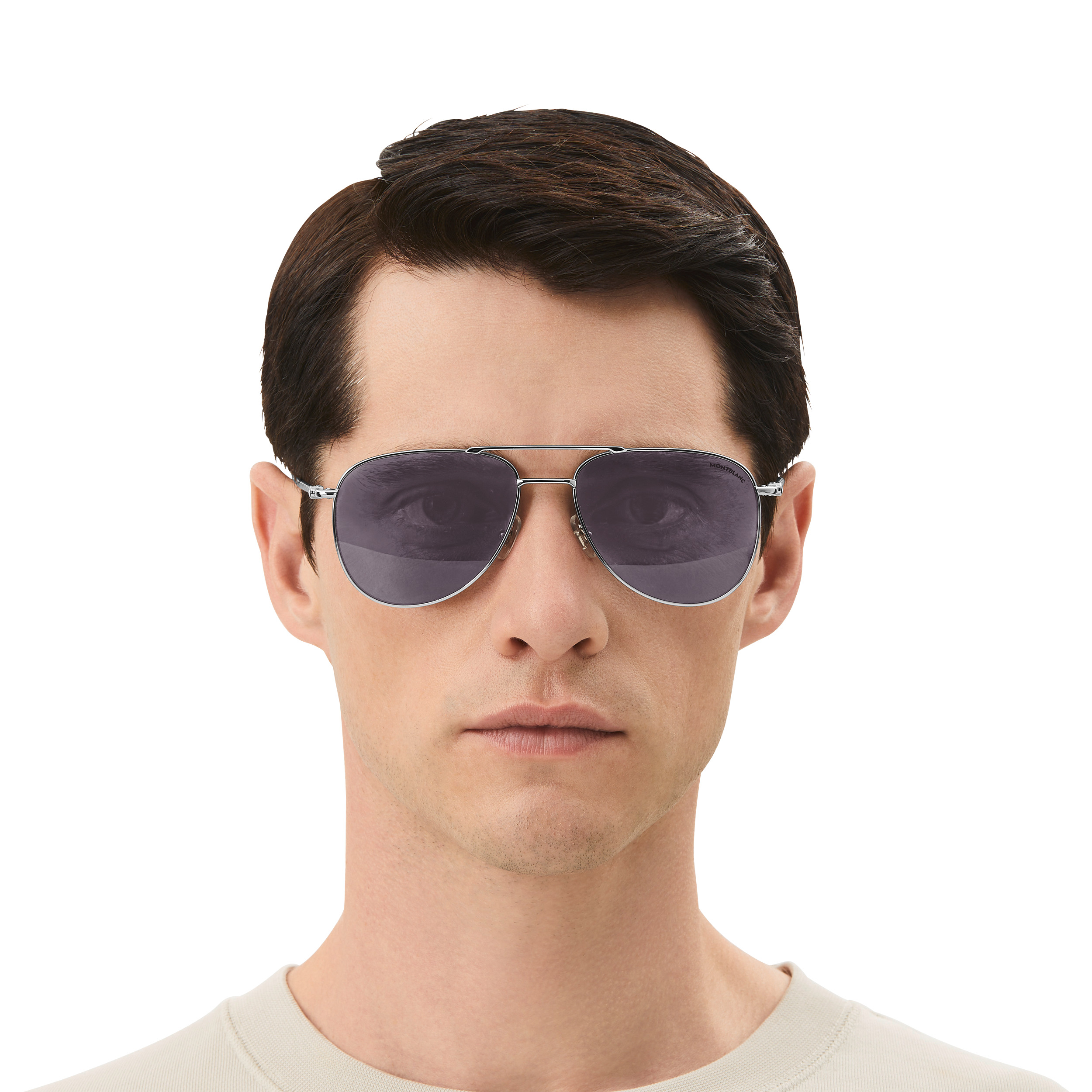 Squared Sunglasses with Silver-Colored Metal Frame - 5