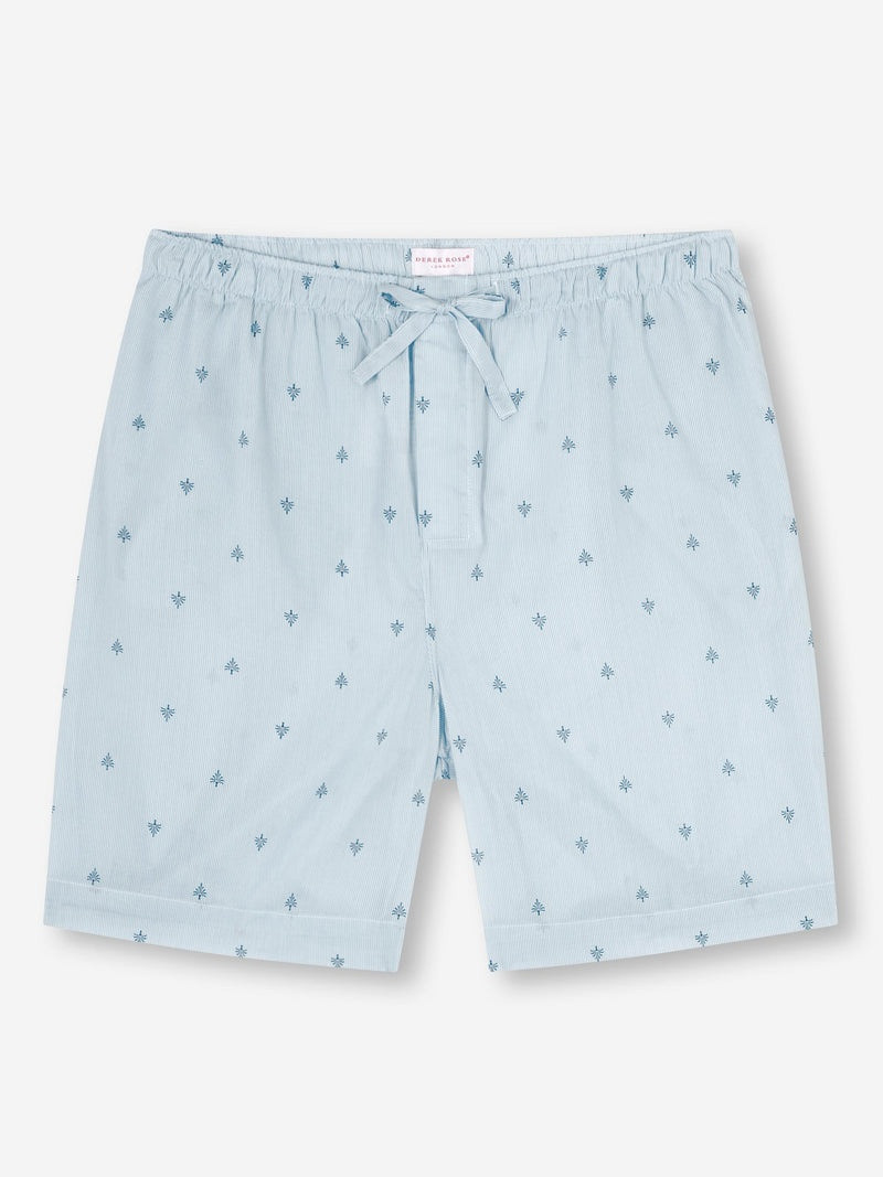 Men's Lounge Shorts Nelson 100 Cotton Batiste Blue 1
