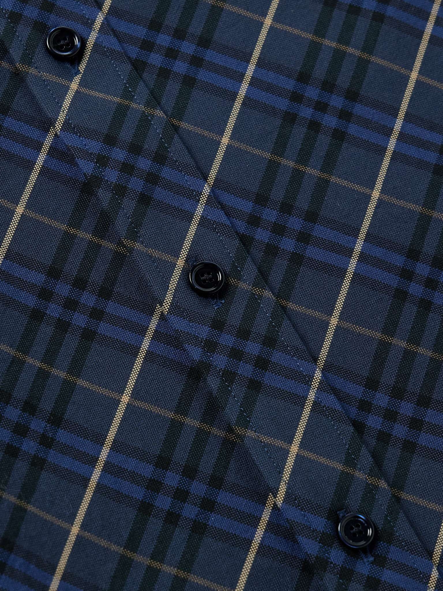 Button-Down Collar Checked Cotton Oxford Shirt - 4