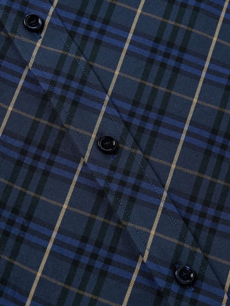 Button-Down Collar Checked Cotton Oxford Shirt 4