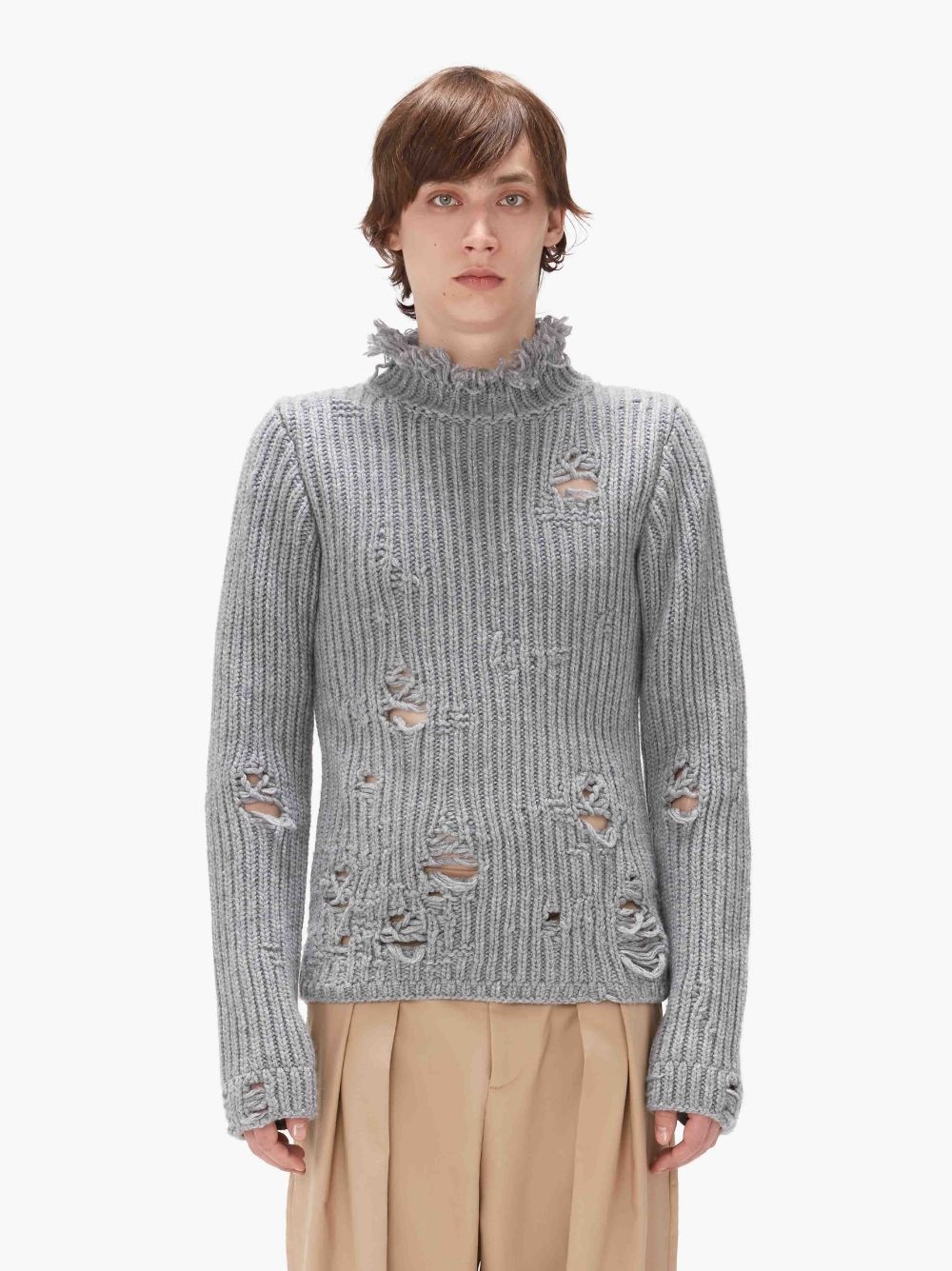 FRINGE COLLAR DISTRESSED JUMPER - 2