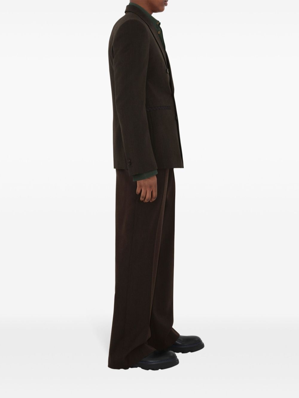 pressed-crease wool tailored trousers - 3