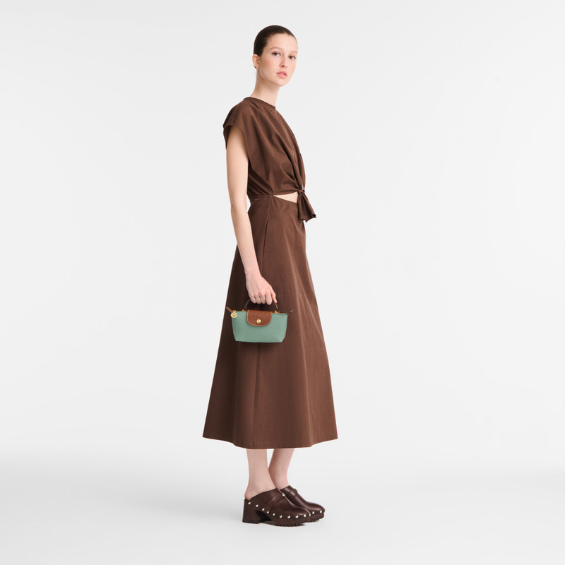 Longchamp Le Pliage Original Pouch with handle Celadon - Recycled canvas outlook