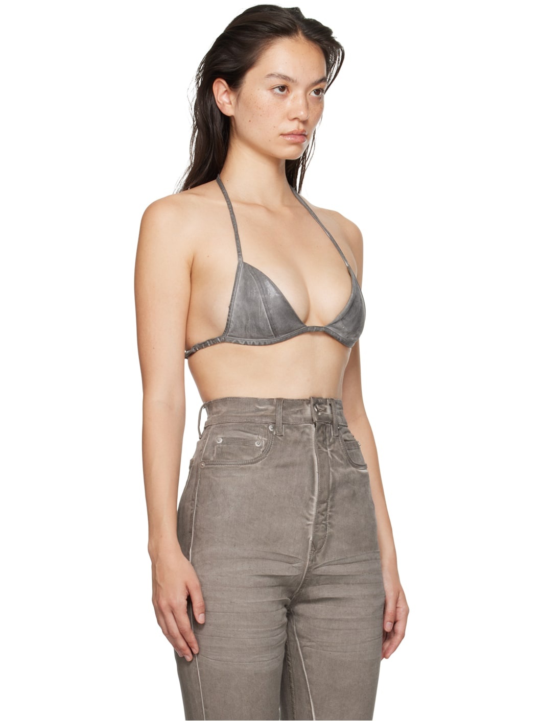 Off-White Porterville Foil Stretch Denim Bra - 2