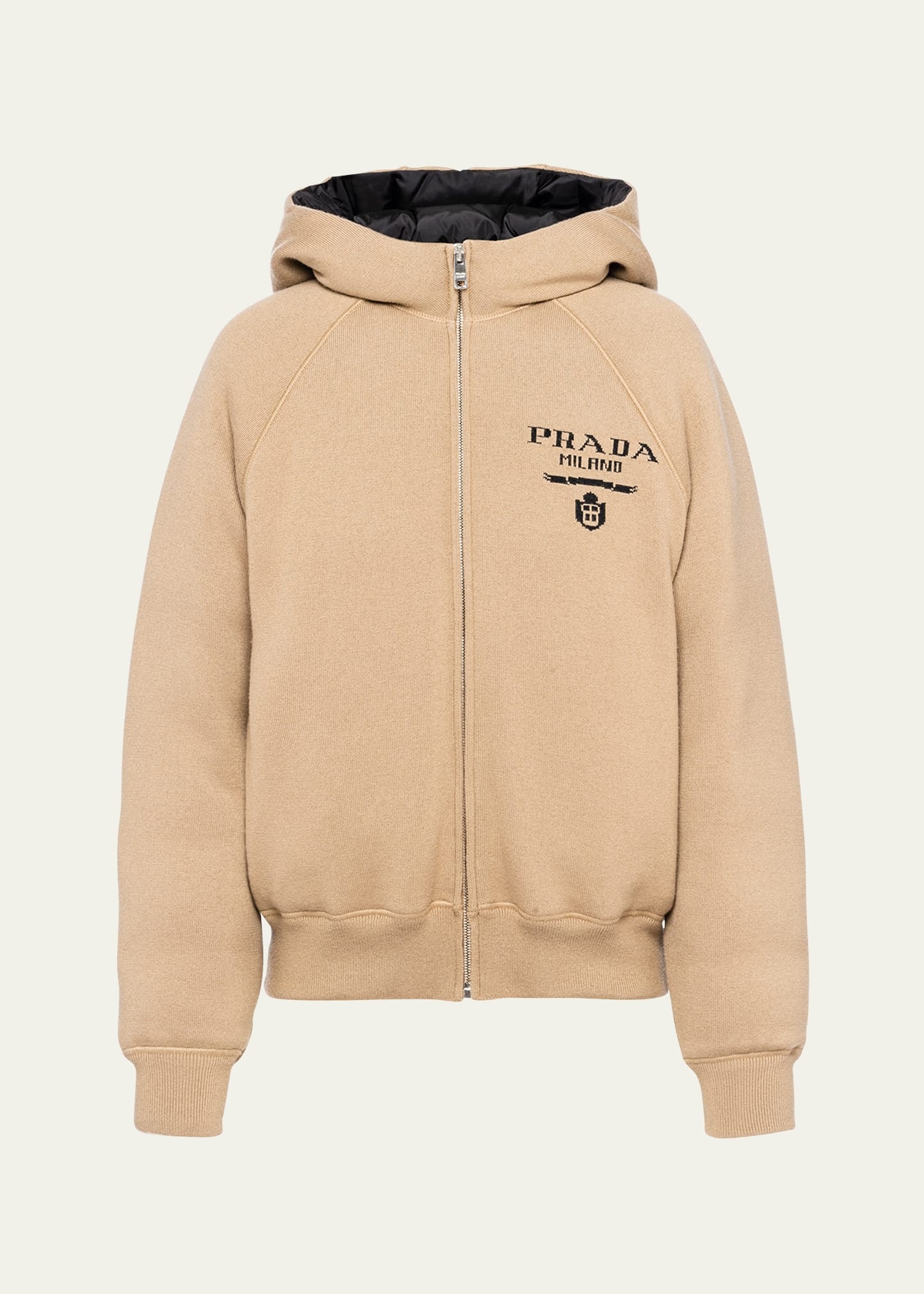 Cashmere Hooded Sweatshirt with Logo Detail - 1