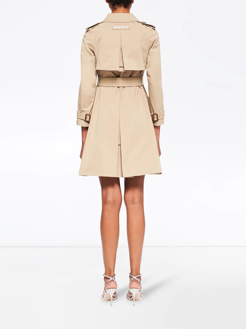 double-breasted belted trench coat - 4