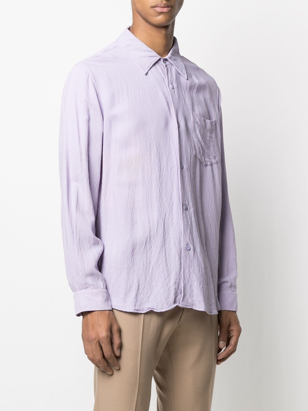 wrinkled-effect long-sleeved shirt - 3