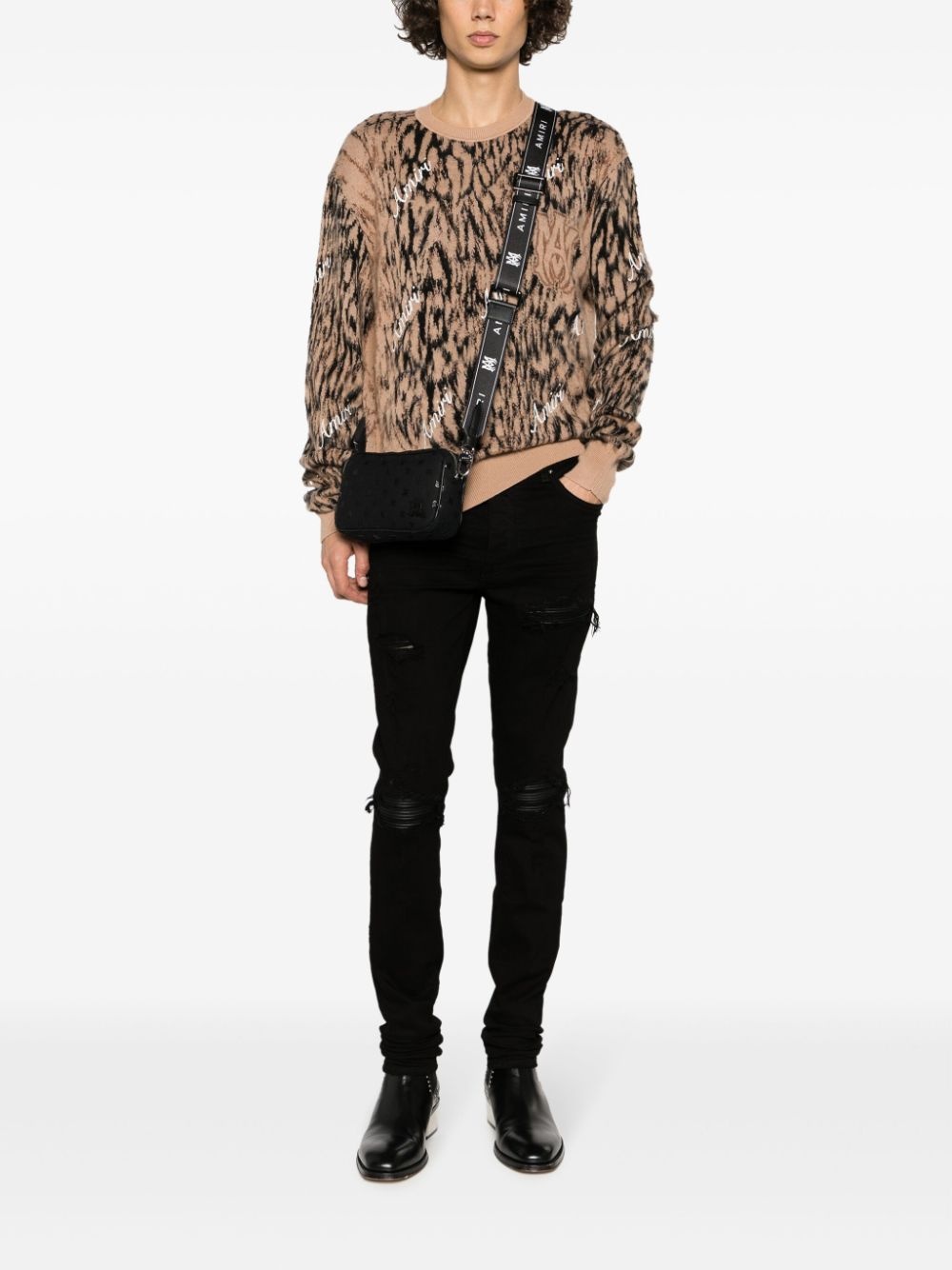 distressed skinny cut jeans - 2