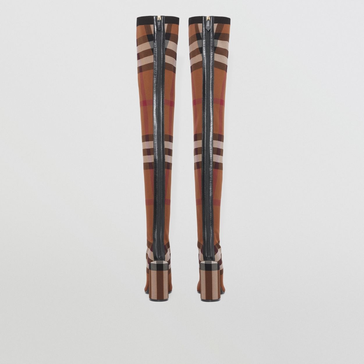 Knitted Check Over-the-knee Sock Boots - 5