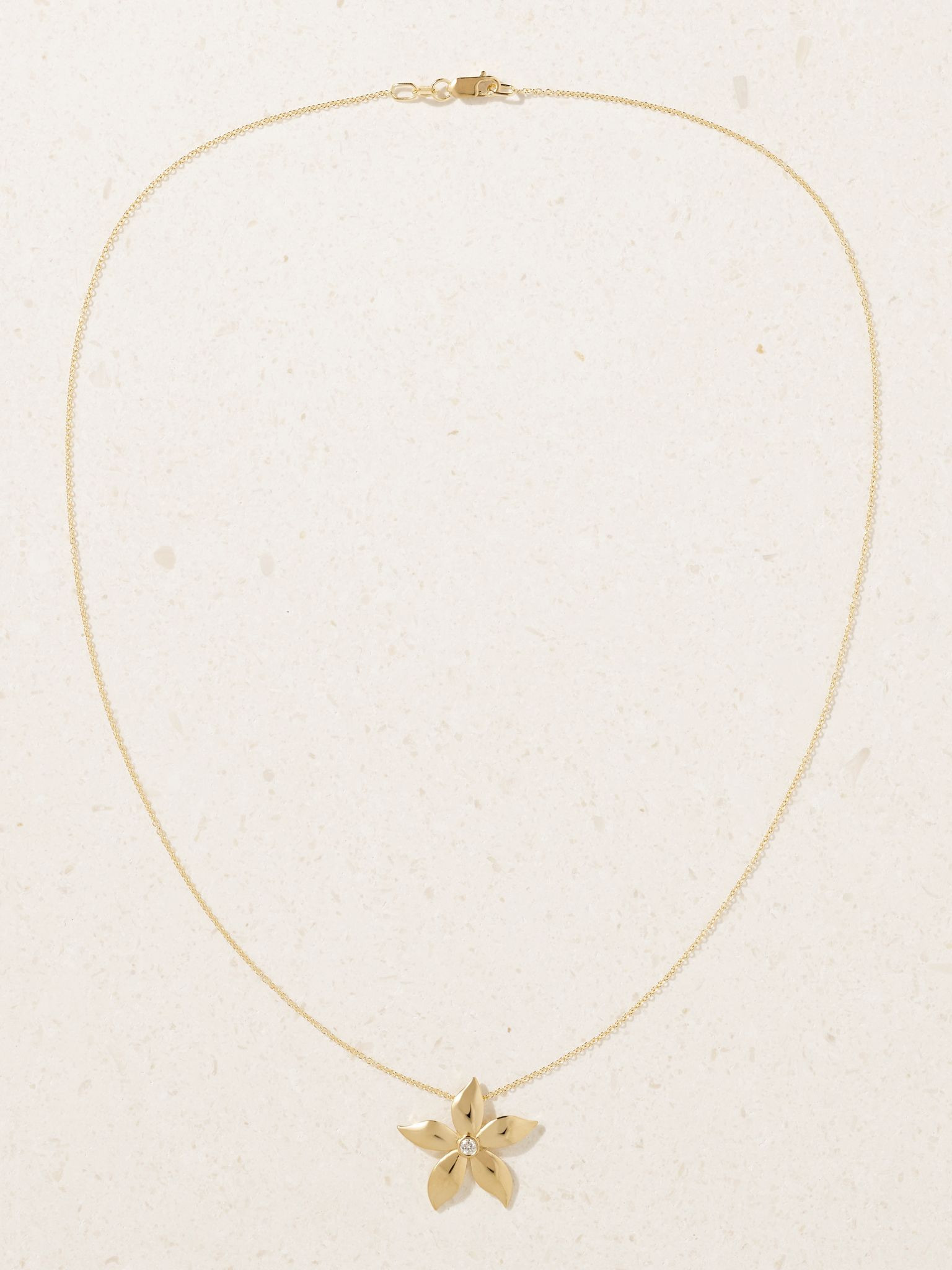 Blossom 18-karat gold diamond necklace Gold - 4