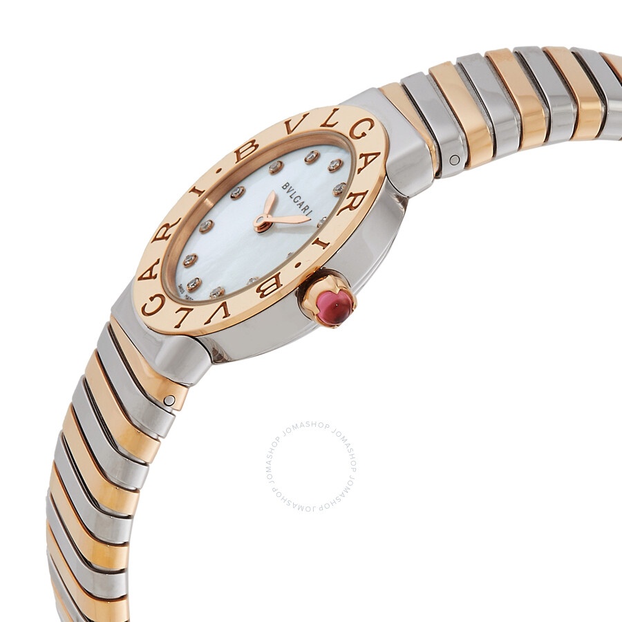Pre-owned Bvlgari Bvlgari Mother Of Pearl Dial Two-tone Ladies Watch 102147 - 2
