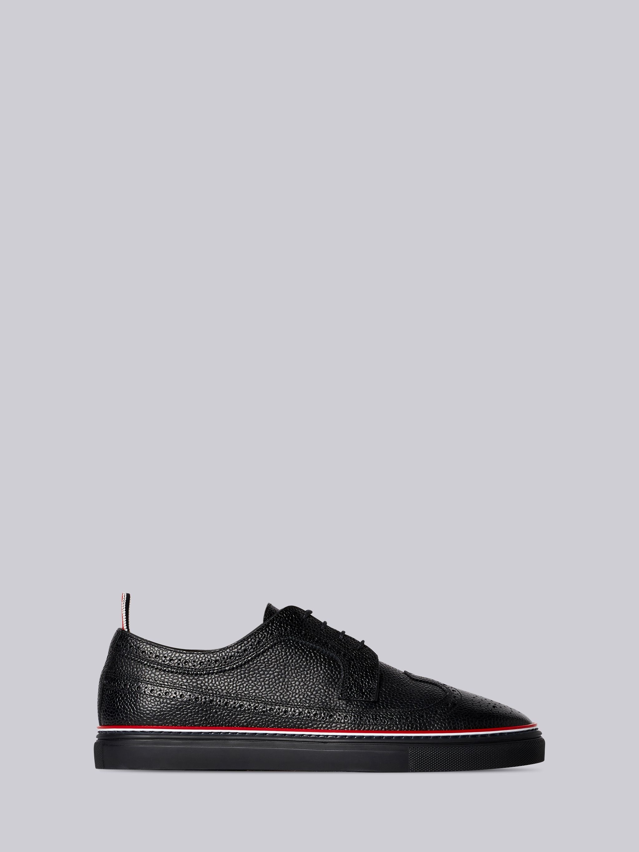 pebble-grain piped-trim brogues - 1