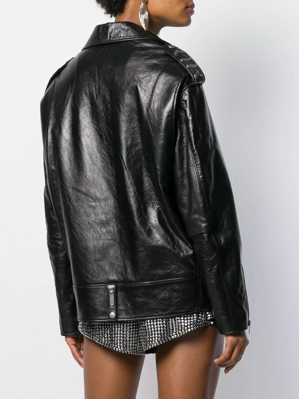 oversized biker jacket - 4