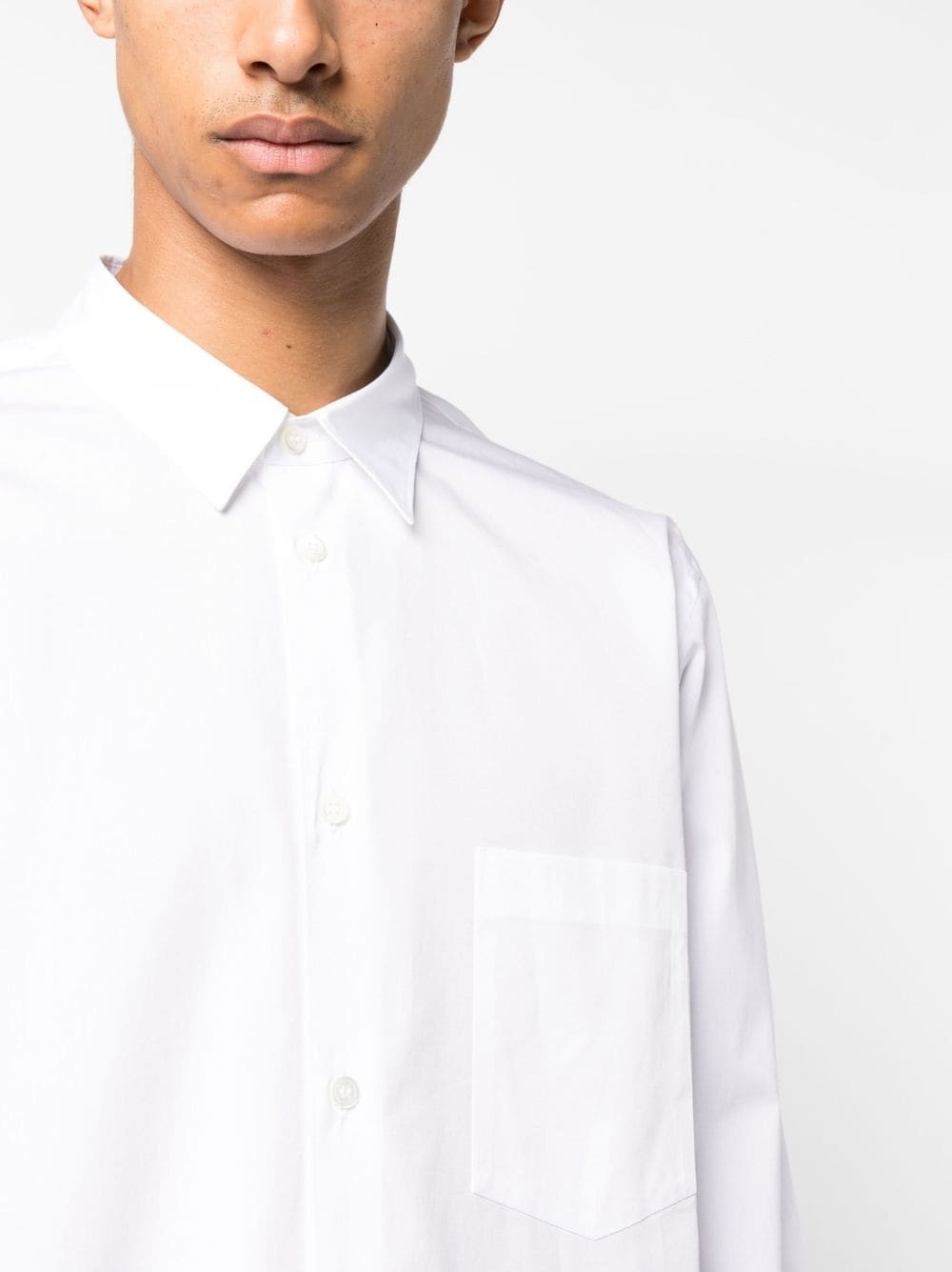patch-pocket cotton shirt - 5