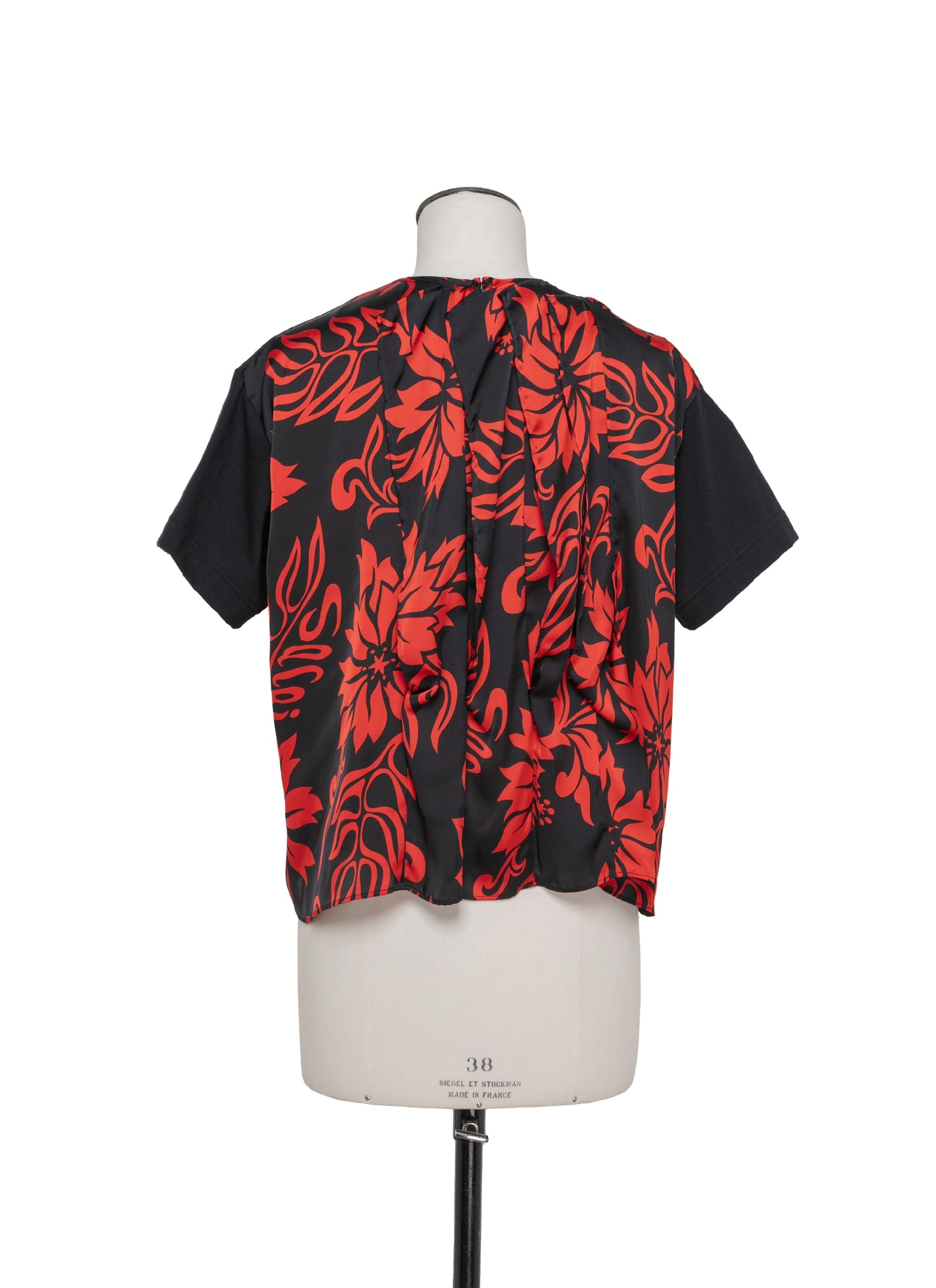 sacai Floral Print Cotton Jersey T-Shirts | REVERSIBLE