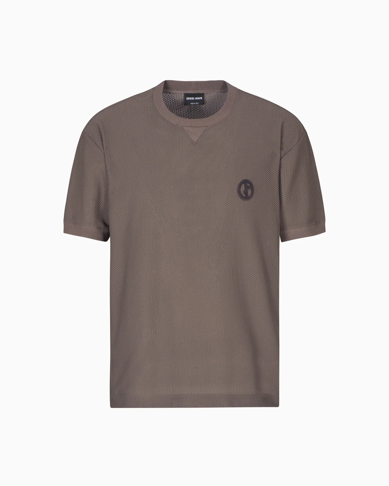 CREW-NECK T-SHIRT IN TECHNICAL WAFFLE FABRIC - 1