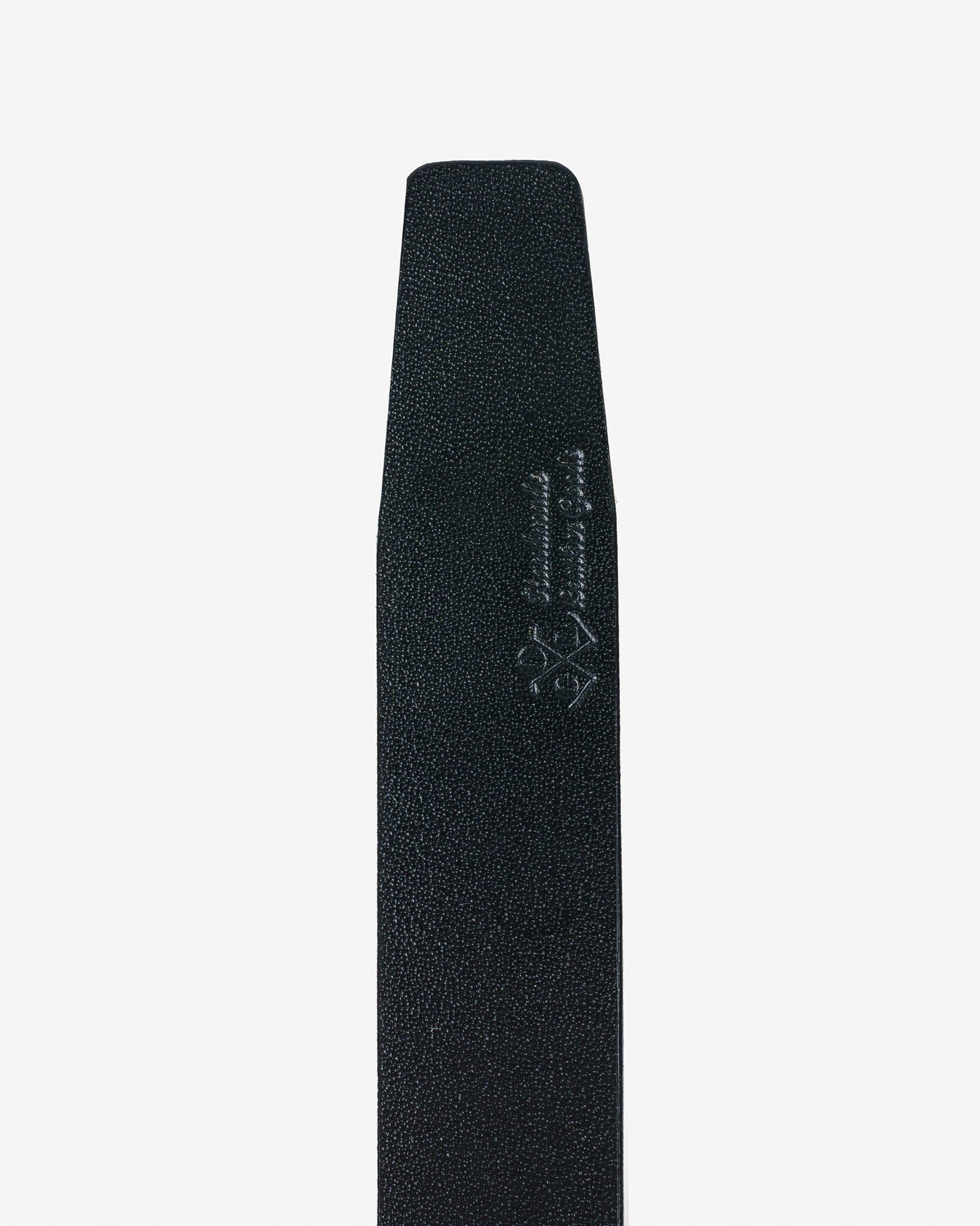 OGL-BELT-SQ-BLK OGL Square Brass ‘Prongless’ Buckle Leather Belt - Hand Dyed Black - 5