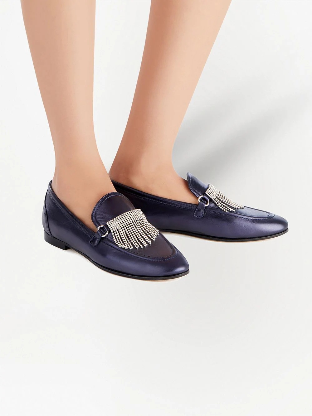 Jodie crystal-fringe loafers - 5