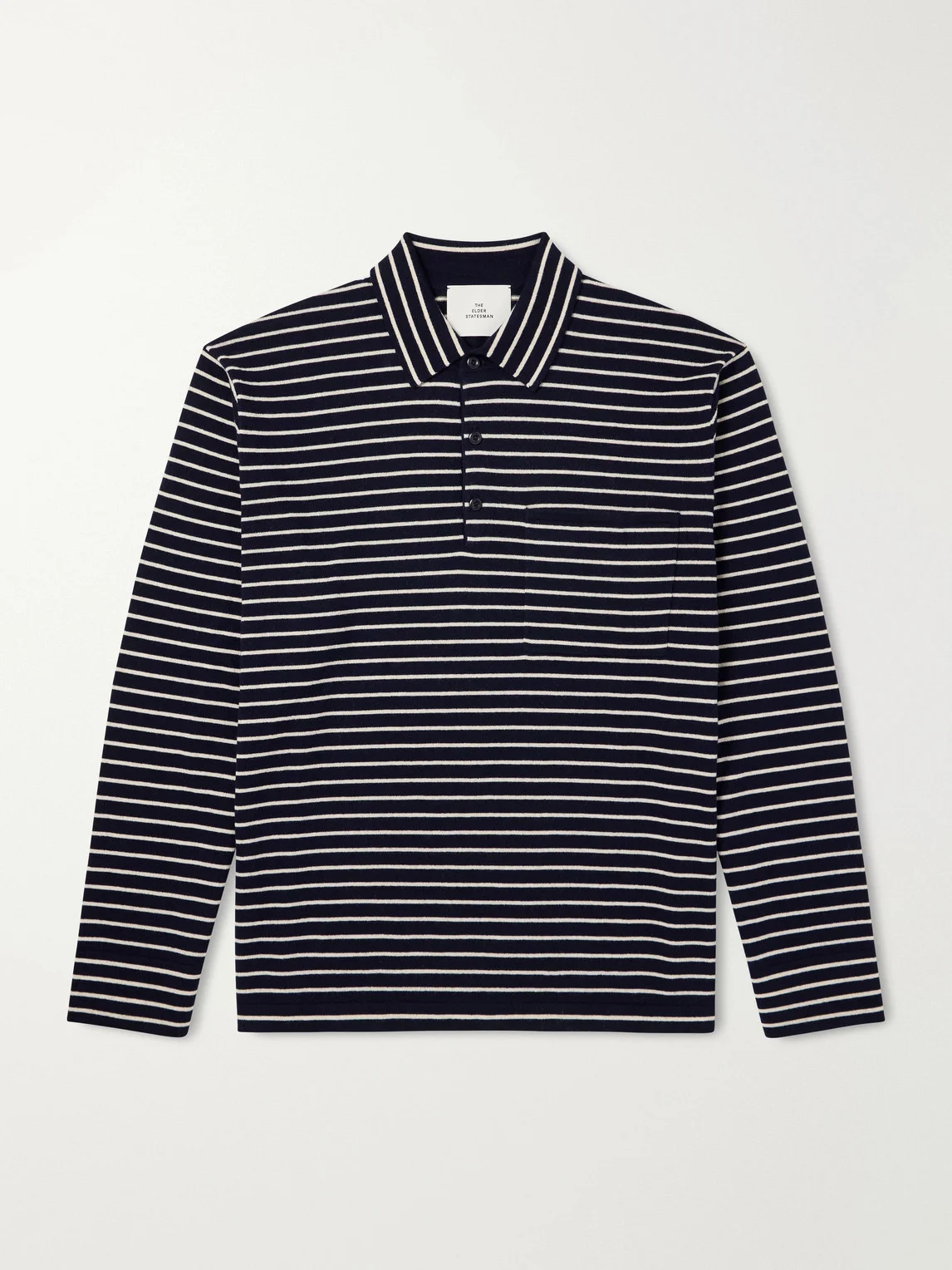 Striped Cashmere Polo Shirt - 1