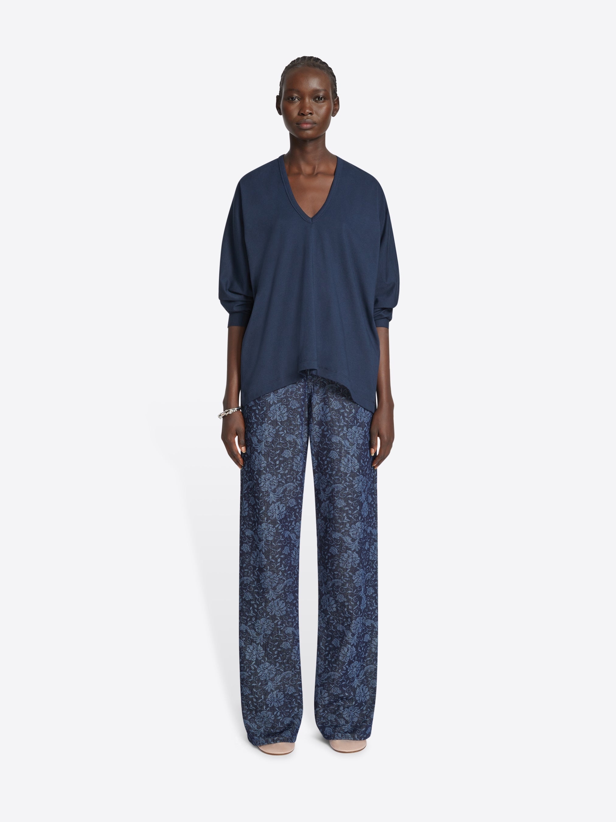 PRINTED DENIM PANTS - 2